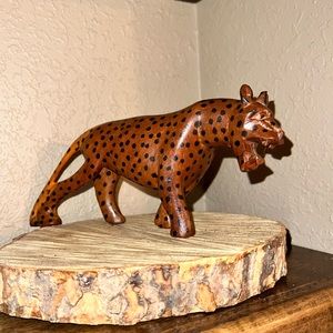 Hand carved wooden tiger